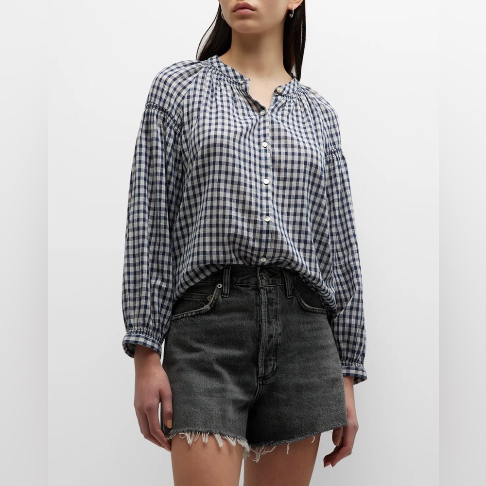 Rails Kenlie Sailor Check Gingham Button Down Top